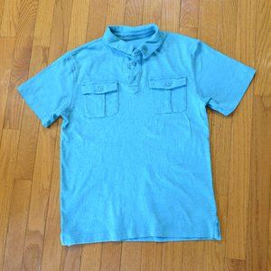 Old Navy, boys teal colored, soft-collared polo, size L